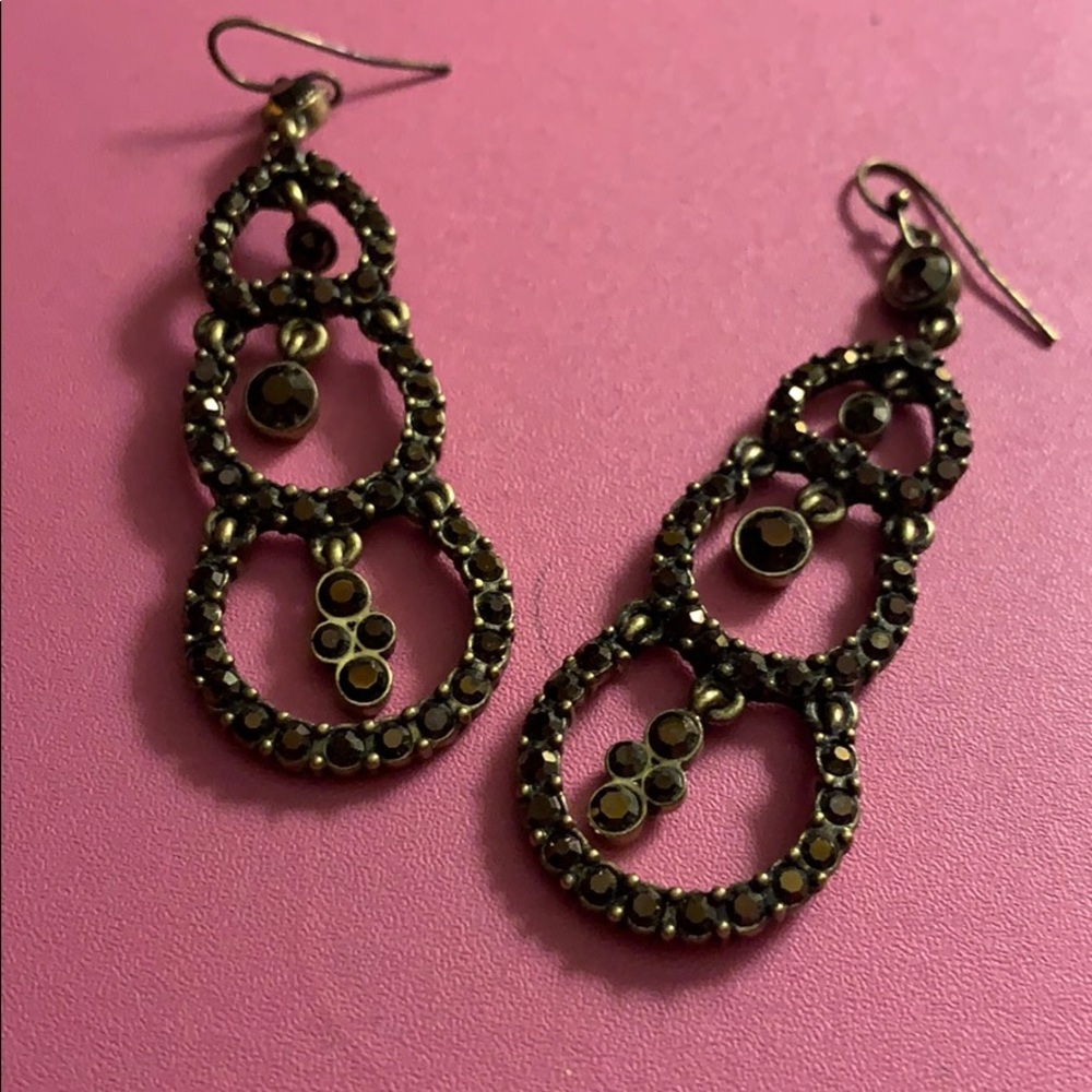 Chocolate brown crystal earrings